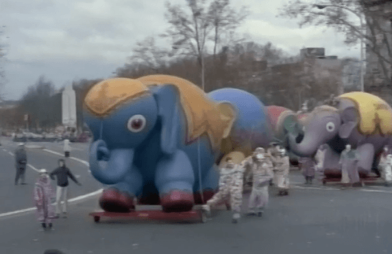 Elephant Balloons and Clowns On Parade